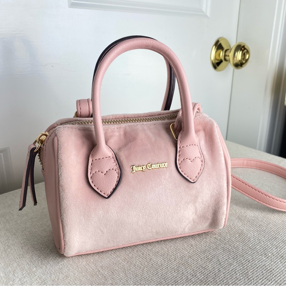 Juicy Couture Velour Blush Baby Pink Micro Bag / Purse - Picture 11 of 11